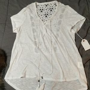 Coco and Jaimeson white lace shirt